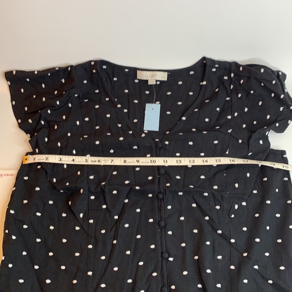Loft Women’s Black and White Embroidered Dot Shirt - Picture 10 of 11